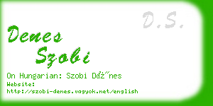 denes szobi business card